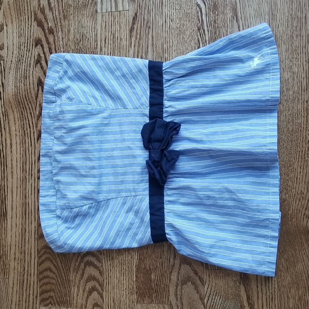 (S) Abercrombie & Fitch Pastel Pinstripe Strapless Top 100% Cotton Empire Waist